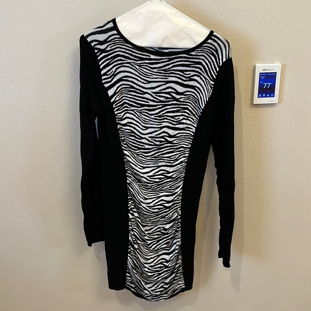 Slimming Express zebra print sweater dress size small